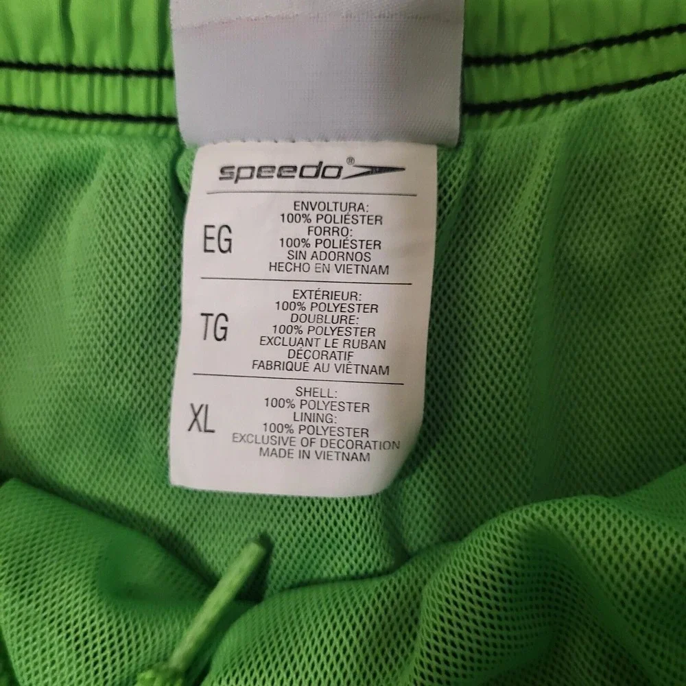 Speedos Men's Swim Trunks,‎ Black / Green Trim Design, Size XL